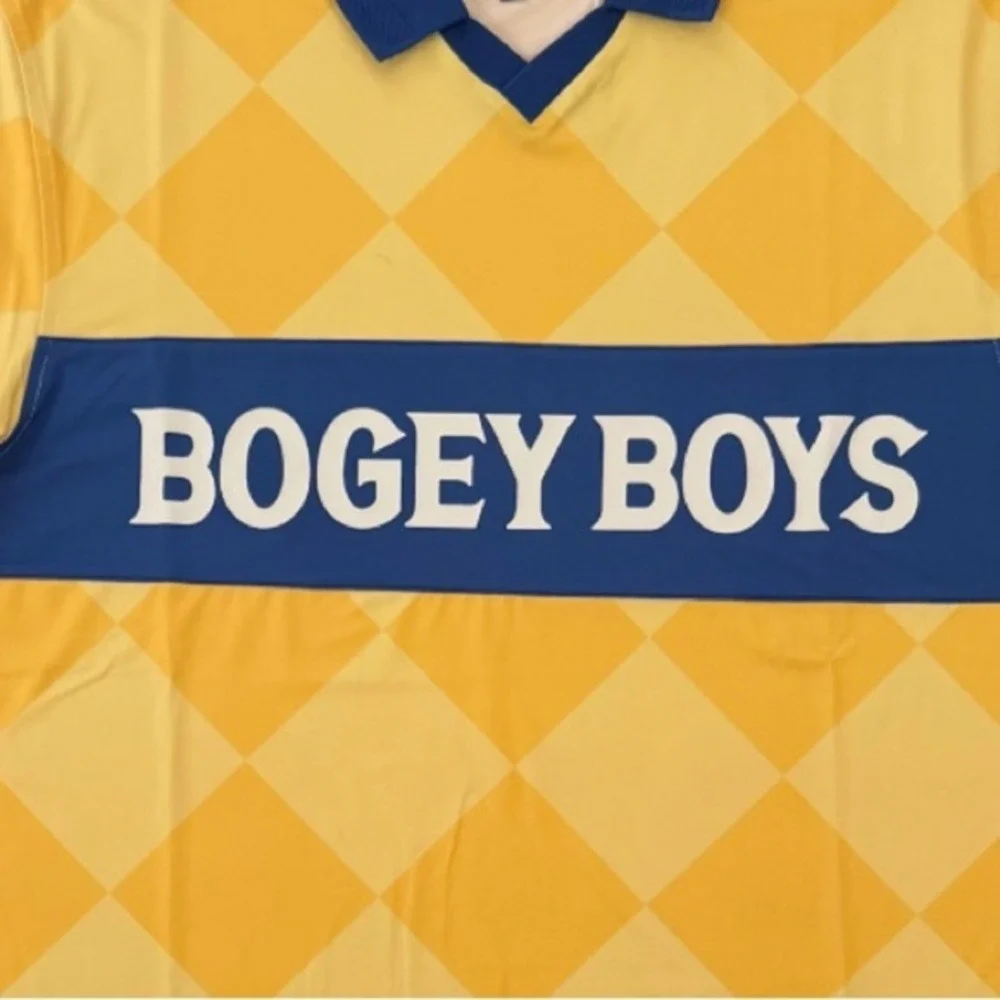 Bogey Boys by Macklemore Yellow Argyle Diamond Polo Golf Shirt, Size‎ L, NWT - Picture 6 of 10